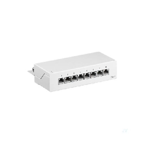 Goobay 62069 CAT 6 Mini/Desktop Patch Panel, 8 Port, (1 HE) VPE Brown Box with Label Mindestbestellmenge 1