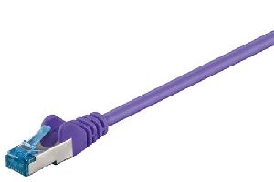 Goobay 93687 CAT 6A Patchkabel, S/FTP (PiMF), violett Kabellänge: 1 m