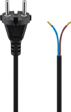 Goobay 58913 Universal Staubsauger Anschlusskabel 7,5 m, Schwarz, (2*0,75 mm²) VPE Retail Polybag Mindestbestellmenge 1