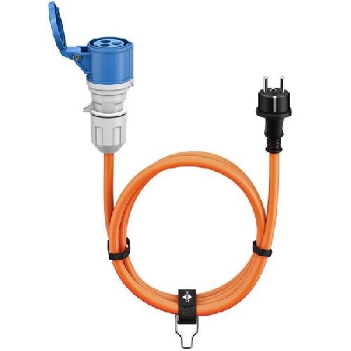 Goobay 76219 CEE-Adapterleitung, Schutzkontakt-Stecker auf CEE-Kupplung, 5 m VPE Sleeve Mindestbestellmenge 1