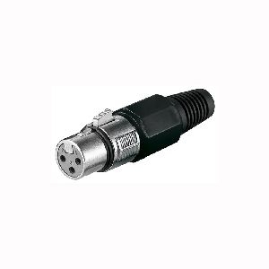 Goobay 11755 Mikrofonkupplung, 3 Pin, 3 Pin, Schwarz - mit Verriegelung und geschraubter Zugentlastu