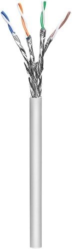 Goobay 96095 CAT 6A Netzwerkkabel, S/FTP (PiMF), grau VPE wooden drum Mindestbestellmenge 1