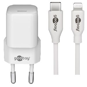 Goobay 61084 Lightning/USB-C™ PD-Ladeset Nano (20 W) VPE Retail Polybag Mindestbestellmenge 1