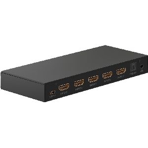 Goobay 58490 Series 2.0 HDMI™-Umschaltbox 4 auf 1 mit Audio-Ausgang (4K @ 60 Hz), Schwarz - zum Umsc