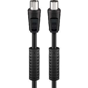 Goobay 50728 Antennenkabel mit Ferrit (80 dB), doppelt geschirmt Kabellänge: 1.5 m