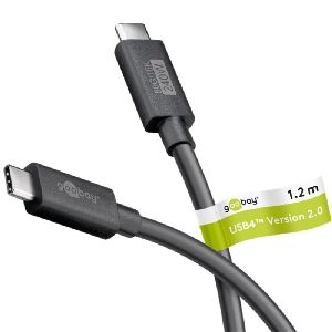 Goobay 74376 USB-C™-Kabel zertifiziert, USB4™ Version 2.0, 1,2 m, schwarz VPE Cable Tag Mindestbestellmenge 1