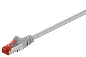 Goobay 93569 CAT 6 Patchkabel, S/FTP (PiMF), grau Kabellänge: 1 m