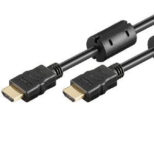 Goobay 61301 High-Speed-HDMI™-Kabel mit Ethernet, Ferrite, 4K @ 60 Hz Kabellänge: 2 m VPE Cable Tag Mindestbestellmenge 1
