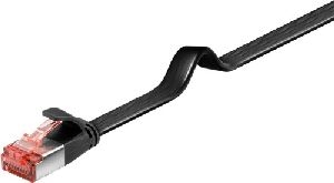 Goobay 94239 CAT 6 Flach-Patchkabel, U/FTP, schwarz Kabellänge: 20 m