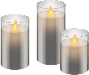 Goobay 57865 3er-Set LED-Echtwachs-Kerzen im Glas