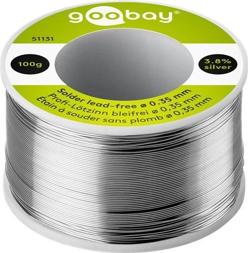 Goobay 51131 Profi-Lötzinn bleifrei, ø 0,35 mm, 100 g VPE Bulk Mindestbestellmenge 1