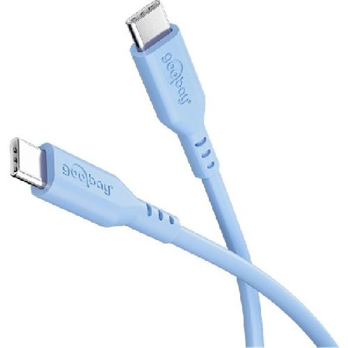 Goobay 77741 USB-C™-Silikonkabel, 1,5 m, blau VPE Sleeve Mindestbestellmenge 1
