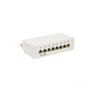 Goobay 68882 CAT 5e Mini/Desktop Patch Panel, 8 Port, (1 HE)