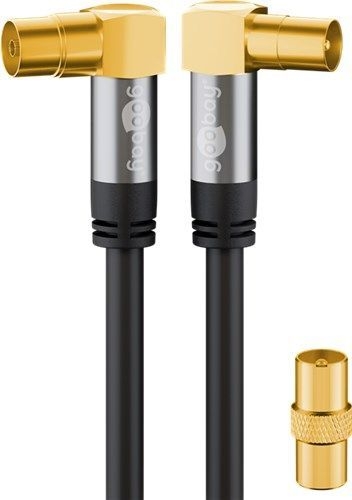 Goobay 70455 TV Antennenkabel (135 dB), 4x geschirmt VPE Retail Polybag Mindestbestellmenge 1