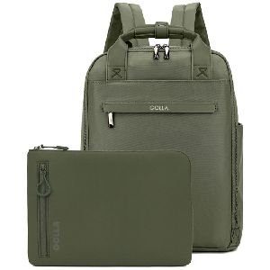 Golla 76465 Set aus Rucksack und Laptop-Sleeve 13 Zoll, Grün passend für Geräte bis: 33 cm