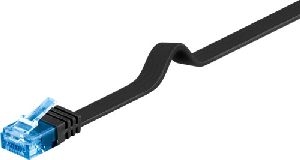Goobay 96389 CAT 6A Flach-Patchkabel, U/UTP, schwarz Kabellänge: 20 m