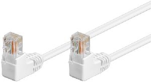 Goobay 96068 CAT 5e Patchkabel 2x 90° gewinkelt, U/UTP, weiß Kabellänge: 0.25 m