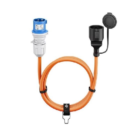 Goobay 76224 CEE-Adapterleitung, CEE-Stecker auf Schutzkontakt-Kupplung, 5 m VPE Sleeve Mindestbestellmenge 1