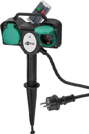 Goobay 76779 Gartensteckdose 2-fach mit Fernbedienung : VPE Retail Box Mindestbestellmenge 1