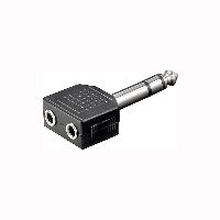 Goobay 11103 Kopfhörer-Adapter, AUX-Klinke 6,35 mm zu 2x 3,5 mm - 1x 6,35-mm-Klinkenstecker (3-polig
