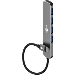Goobay 79157 Slim 4-Port USB-Hub, USB-C™ auf USB-A, 5 Gbit/s VPE Retail Box Mindestbestellmenge 1