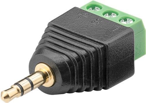 Goobay 76745 Terminal Block 3-pin > Klinke 3,5 mm Stecker (3-Pin, stereo) VPE Bulk Mindestbestellmenge 10