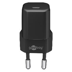 Goobay 59715 USB-C™ PD GaN Schnellladegerät Nano (30 W) schwarz VPE Retail Polybag Mindestbestellmenge 1