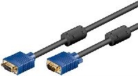 Goobay 93614 Full HD SVGA Monitorverlängerung, vergoldet, 3 m, Blau-Schwarz - VGA-Stecker (15-polig)