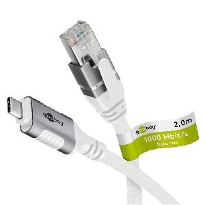 Goobay 74176 Ethernet-Kabel USB-C™ 3.1 auf RJ45, 2 m VPE Retail Polybag Mindestbestellmenge 1