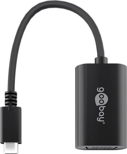 Goobay 38531 USB-C™-auf-VGA-Adapter, 0,2 m, schwarz VPE Retail Polybag Mindestbestellmenge 1