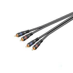 Goobay 50119 Stereo-Verbindungskabel 2x Cinch, zweifach geschirmt Kabellänge: 3 m
