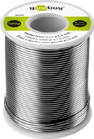 Goobay 40849 Lötzinn bleifrei, ø 1,5 mm, 500 g VPE Bulk Mindestbestellmenge 1