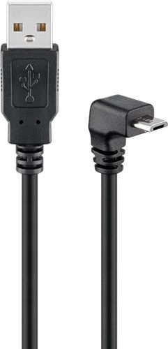 Goobay 95343 USB-A-auf-Micro-B-Kabel 90°, 1,8 m, schwarz VPE Bulk Mindestbestellmenge 1
