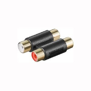 Goobay 12419 Cinch Zweifach-Adapter 2x Buchse zu 2x Buchse Anschluss, Kontaktmaterial: vergoldet