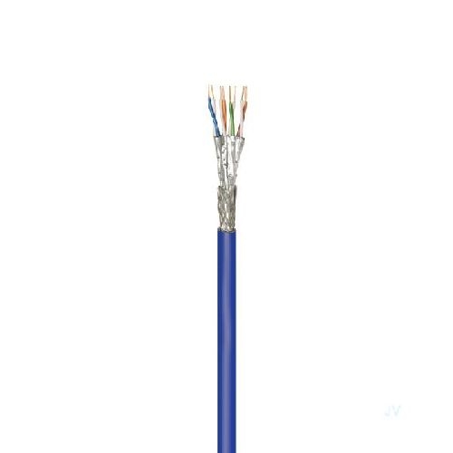 Goobay 91893 CAT 7A Netzwerkkabel, S/FTP (PiMF), blau VPE Cable ring-coil Mindestbestellmenge 1