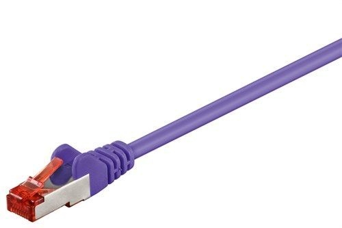 Goobay 95490 CAT 6 Patchkabel, S/FTP (PiMF), lila VPE Cable Tag Mindestbestellmenge 1