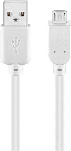 Goobay 96193 USB-A-auf-Micro-B-Kabel, 1 m, weiß VPE Cable Tag Mindestbestellmenge 1