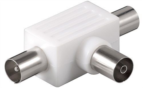 Goobay 67219 Koax-T-Adapter: doppelt Koax-Stecker > Koax-Buchse VPE Bulk Mindestbestellmenge 10