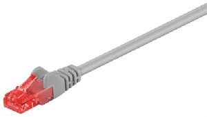 Goobay 95250 CAT 6 Patchkabel, U/UTP, grau Kabellänge: 0.25 m