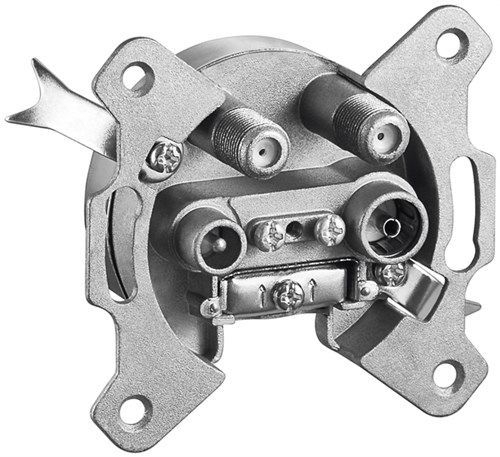 Goobay 67049 4-Loch Antennen-Stich-/Enddose VPE Bulk Mindestbestellmenge 1