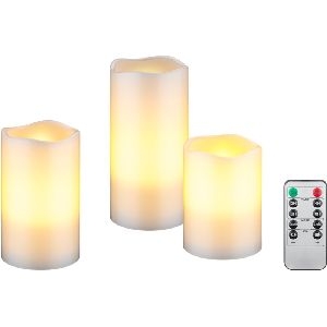 Goobay 74368 3er-Set LED-Echtwachskerzen, weiß VPE Retail Box Mindestbestellmenge 1