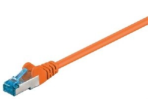 Goobay 93683 CAT 6A Patchkabel, S/FTP (PiMF), orange Kabellänge: 1 m
