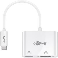 Goobay 52430 USB-C™ Multiport-Adapter HDMI™+VGA, 1 Stk. im Polybeutel, Weiß - erweitert ein USB-C™-G