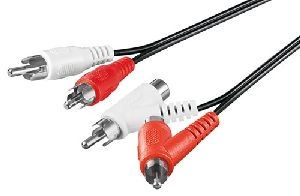 Goobay 50214 Stereo-Verbindungskabel, Cinch mit Durchleitung VPE Cable Tag Mindestbestellmenge 1