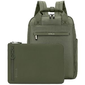 Golla 76467 Set aus Rucksack und Laptop-Sleeve 15 Zoll, Grün passend für Geräte bis: 38 cm