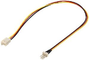 Goobay 93631 PC-Lüfter Stromkabel-Verlängerung, 3-Pin Stecker/Buchse Kabellänge: 0.3 m