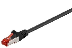 Goobay 95508 CAT 6 Patchkabel, S/FTP (PiMF), schwarz VPE Cable Tag Mindestbestellmenge 1