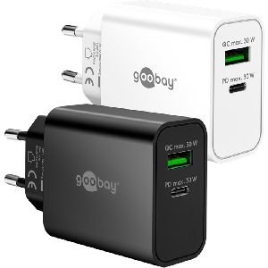 Goobay 75335 USB-C™ PD GaN Dual-Schnellladegerät (30 W) schwarz VPE Retail Box Mindestbestellmenge 1