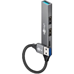 Goobay 74458 Slim 4-Port USB-Hub, USB-A auf USB-C™/USB-A, USB 3.2