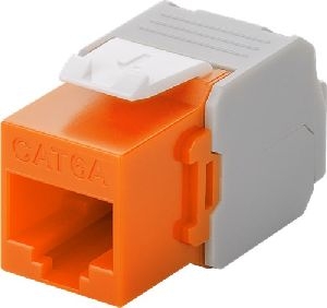Goobay 90690 Keystone Modul RJ45 CAT 6A, UTP Farbversion: Orange